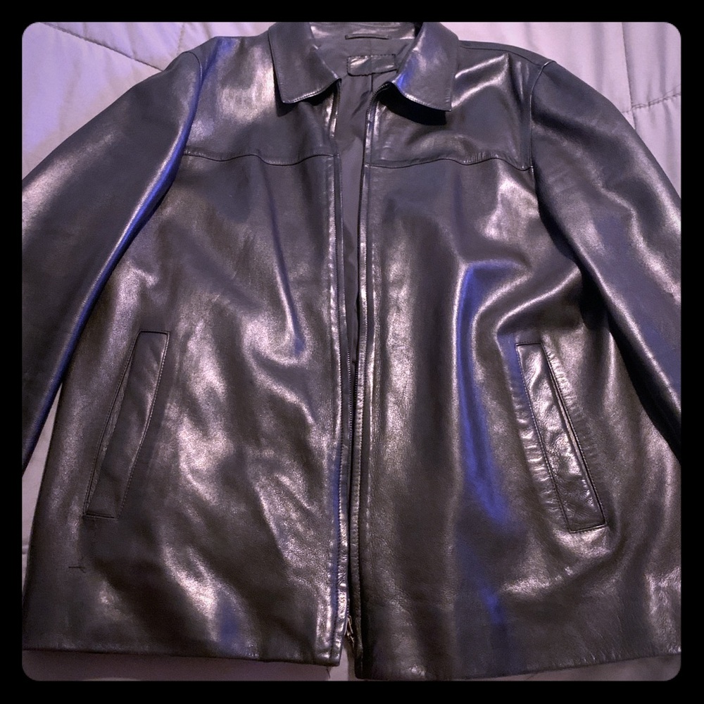 Prada- black leather jacket